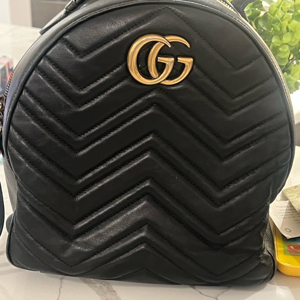 Gucci Black Quilted Leather Backpack